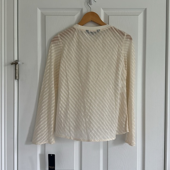 Rachel Cream Sheer Long Sleeve Blouse NWT - Picture 2 of 9